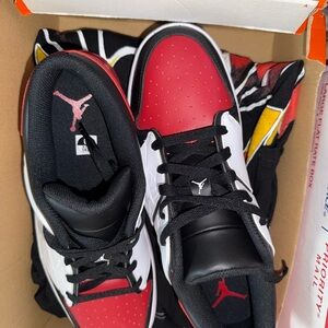 Jordan Red and White Athletic Shoes Classic Design